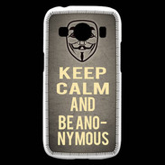 Coque Samsung Galaxy Ace4 Keep Calm and Be Anonymous Gris
