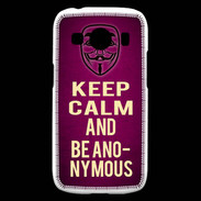 Coque Samsung Galaxy Ace4 Keep Calm and Be Anonymous Rose