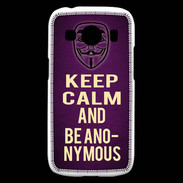 Coque Samsung Galaxy Ace4 Keep Calm and Be Anonymous Violet