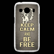 Coque Samsung Galaxy Ace4 Keep Calm and Be Free Gris