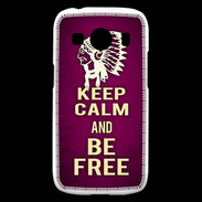 Coque Samsung Galaxy Ace4 Keep Calm and Be Free Rose