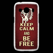 Coque Samsung Galaxy Ace4 Keep Calm and Be Free Rouge