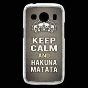 Coque Samsung Galaxy Ace4 Keep Calm and Hakuna Matata Gris