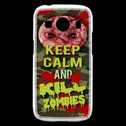 Coque Samsung Galaxy Ace4 Keep Calm and Kill Zombies camouflage