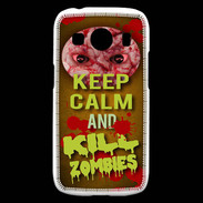 Coque Samsung Galaxy Ace4 Keep Calm and Kill Zombies Orange
