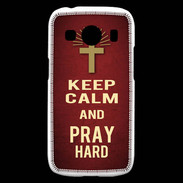 Coque Samsung Galaxy Ace4 Keep Calm and Pray Christian Rouge