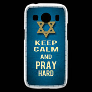 Coque Samsung Galaxy Ace4 Keep Calm and Pray jewish BLeu