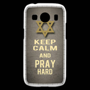 Coque Samsung Galaxy Ace4 Keep Calm and Pray jewish Gris