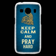 Coque Samsung Galaxy Ace4 Keep Calm and Pray Muslim Bleu