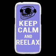 Coque Samsung Galaxy Ace4 Keep Calm and Be Reelax Bleu
