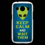 Coque Samsung Galaxy Ace4 Keep Calm and Wait Alien Bleu