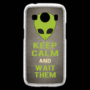 Coque Samsung Galaxy Ace4 Keep Calm and Wait Alien Gris