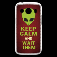 Coque Samsung Galaxy Ace4 Keep Calm and Wait Alien Rouge