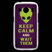 Coque Samsung Galaxy Ace4 Keep Calm and Wait Alien Violet