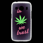 Coque Samsung Galaxy Ace4 In Weed We trust Rouge ZG