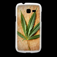 Coque Samsung Galaxy Fresh Feuille de cannabis sur toile beige