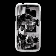 Coque Samsung Galaxy Fresh Pompiers en noir et blanc