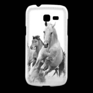 Coque Samsung Galaxy Fresh Chevaux en noir et blanc