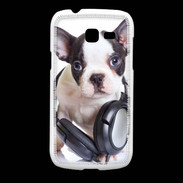 Coque Samsung Galaxy Fresh Bulldog français avec casque de musique