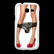 Coque Samsung Galaxy Fresh Escarpins rouges vernis lingerie dentelle noire sexy