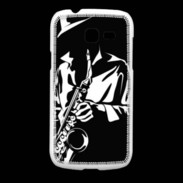 Coque Samsung Galaxy Fresh Saxophoniste en noir et blanc