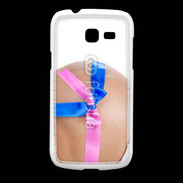 Coque Samsung Galaxy Fresh Femme enceinte avec ruban bleu et rose