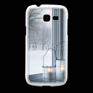 Coque Samsung Galaxy Fresh paysage hiver deux lanternes