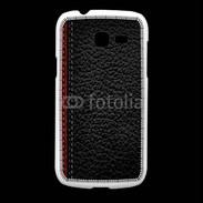 Coque Samsung Galaxy Fresh Effet cuir noir et rouge
