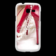 Coque Samsung Galaxy Fresh Escarpins rouges et perles