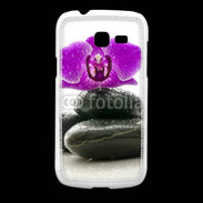 Coque Samsung Galaxy Fresh Orchidée violette sur galet noir