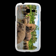 Coque Samsung Galaxy Fresh Groupe d'éléphants à la rivière