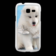 Coque Samsung Galaxy Fresh Chien blanc et paire de chaussons