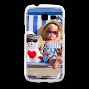 Coque Samsung Galaxy Fresh Petite fille avec bonhomme de neige a la plage