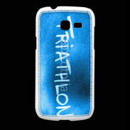 Coque Samsung Galaxy Fresh Triathlon sur fond bleu
