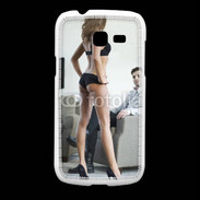 Coque Samsung Galaxy Fresh Femme debout en lingerie sexy devant homme 