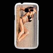 Coque Samsung Galaxy Fresh Femme brune en bikini à la plage