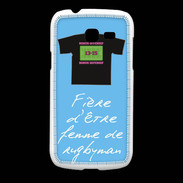 Coque Samsung Galaxy Fresh Femme de rugbyman Bonus offensif-défensif Bleu 2