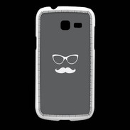 Coque Samsung Galaxy Fresh moustache gris & blanc