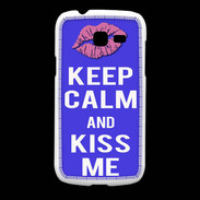 Coque Samsung Galaxy Fresh Keep Calm Kiss me Bleu
