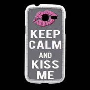 Coque Samsung Galaxy Fresh Keep Calm Kiss me Gris