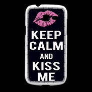 Coque Samsung Galaxy Fresh Keep Calm Kiss me Noir