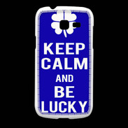 Coque Samsung Galaxy Fresh Keep Calm Be lucky Bleu