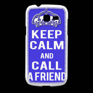 Coque Samsung Galaxy Fresh Keep Calm Call friend Bleu