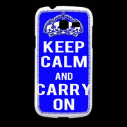 Coque Samsung Galaxy Fresh Keep Calm Carry on Bleu