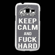 Coque Samsung Galaxy Fresh Keep calm Fuck hard Gris