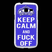 Coque Samsung Galaxy Fresh Keep Calm Fuck off bleu