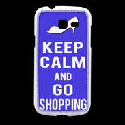 Coque Samsung Galaxy Fresh Keep Calm Go Shopping Bleu