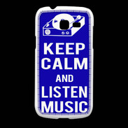 Coque Samsung Galaxy Fresh Keep Calm Listen music Bleu