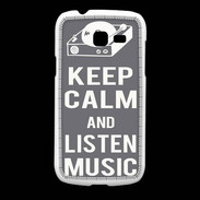 Coque Samsung Galaxy Fresh Keep Calm Listen music Gris