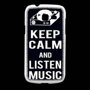 Coque Samsung Galaxy Fresh Keep Calm Listen music Noir